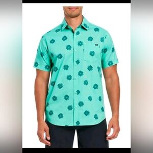 Hurley Men's Patio Printed Woven Shirt Turquoise blue